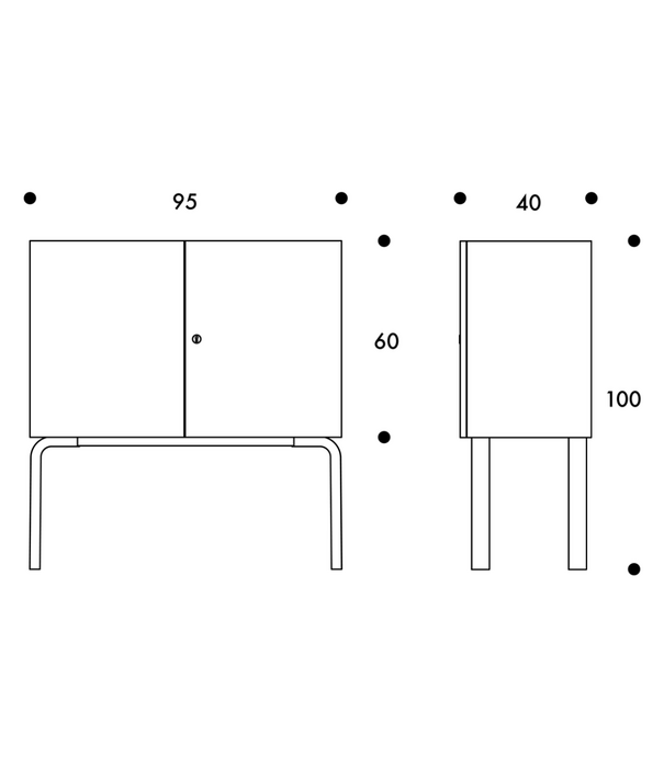 Artek  Artek Aalto Cocktail Cabinet 250, honing gebeitst