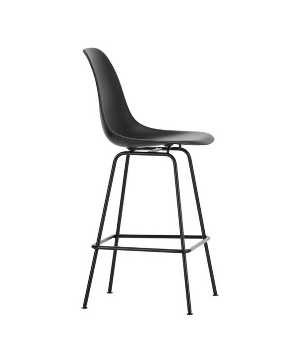 Vitra  Eames Plastic Barkruk  Medium, zwart onderstel