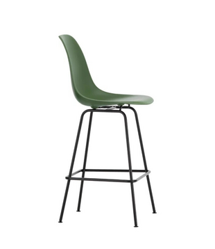 Eames Plastic Barkruk  Medium, zwart onderstel