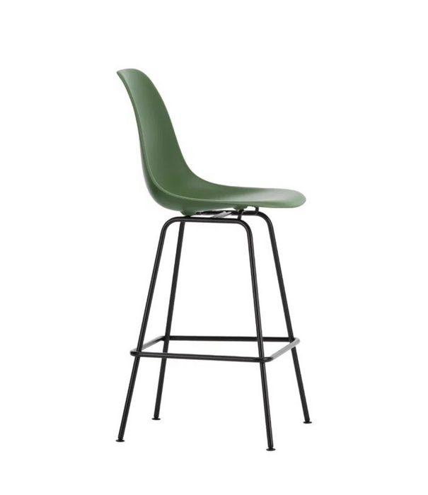 Vitra  Eames Plastic Barkruk  Medium, zwart onderstel
