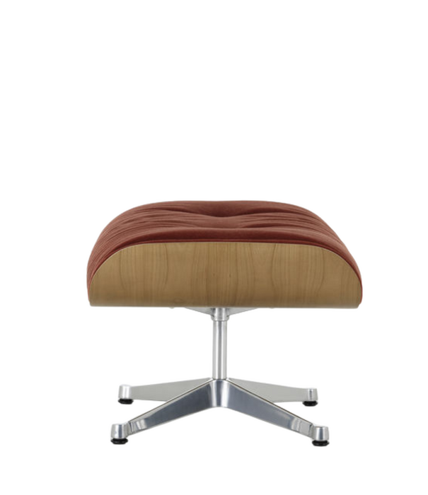 Vitra  Eames Lounge Chair & Ottoman kersenhout,  Calma brandy, alu gepolijst voet