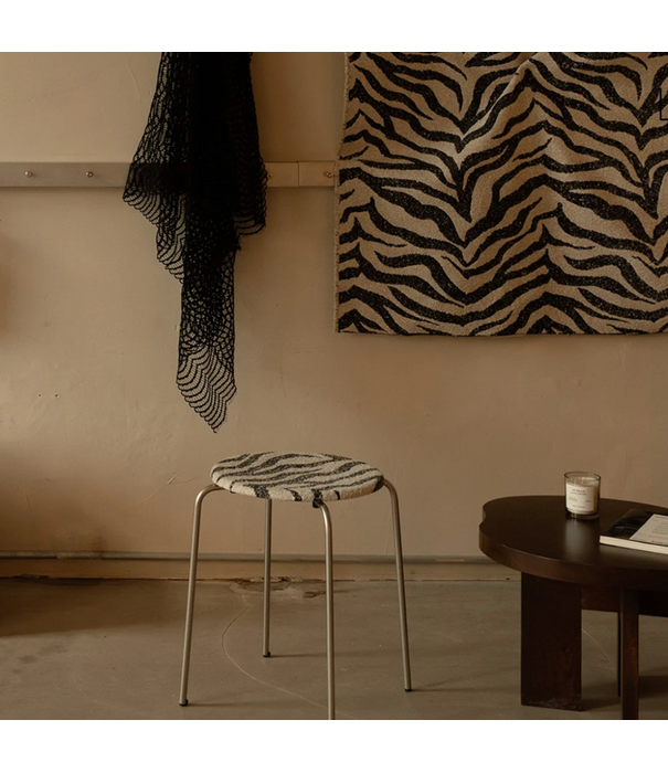 Frama  Frama Petit Rond Stool, brushed Stainless Steel - Zebra