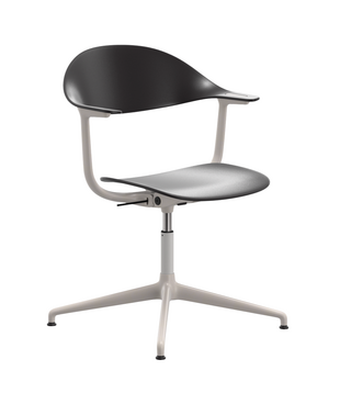 Vitra Mynt Bureaustoel basic dark RE plastic, diepzwart 4 ster onderstel