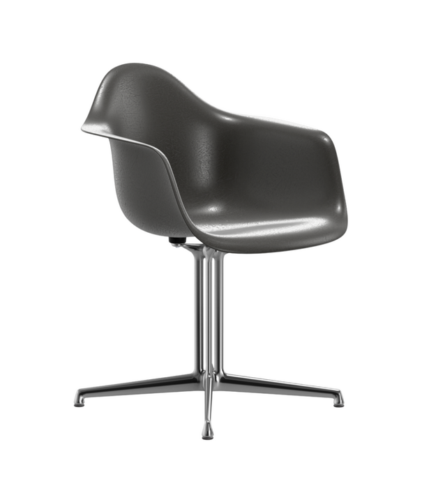 Vitra  Vitra Eames DAL Fiberglass Eetkamerstoel met arm, gepolijst onderstel