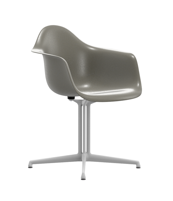 Vitra  Vitra Eames Fiberglass DAL Eetkamerstoel, wit onderstel