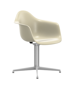 Vitra Eames Fiberglass DAL Eetkamerstoel, wit onderstel