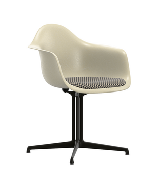 Vitra  Eames Fiberglass DAL Dining Chair seat cushion checker, basic dark base