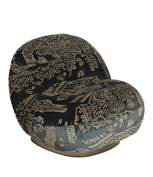 Gubi Pacha Lounge Stoel Tiger Mountain, pearl gold voet