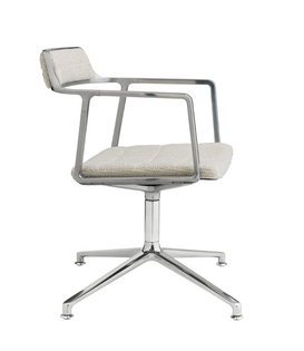 Vipp 452 Swivel Dining Chair  with gliders, fabric Wavy off white