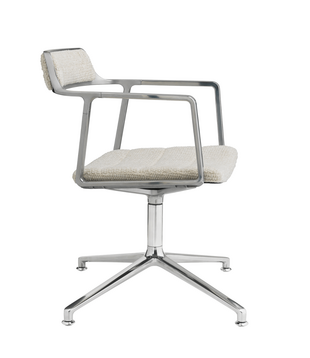 Vipp 452 Swivel Eetkamerstoel met gliders , stof Wavy off white