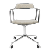 Vipp 453 Swivel Chair with castors, Wavy off white