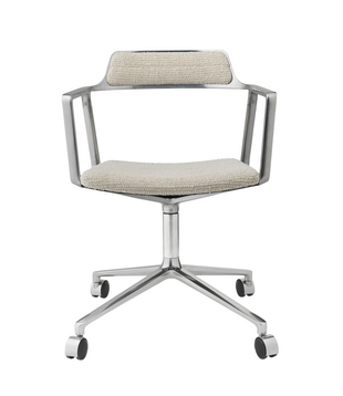 Vipp 453 Swivel Office Chair with castors, Wavy off white