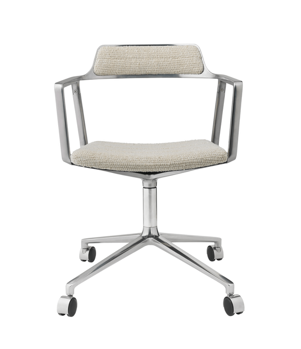 Vipp  Vipp 453 Swivel Stoel met wielen, Wavy off white