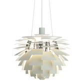 PH Artichoke Hanglamp dusty green,  high lustre chrome plated