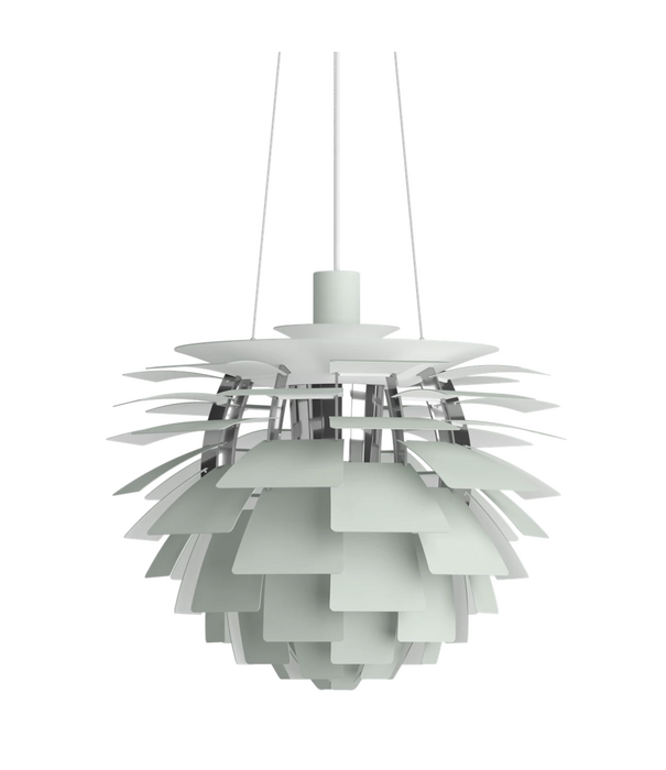 Louis Poulsen  PH Artichoke Hanglamp dusty green,  high lustre chrome plated