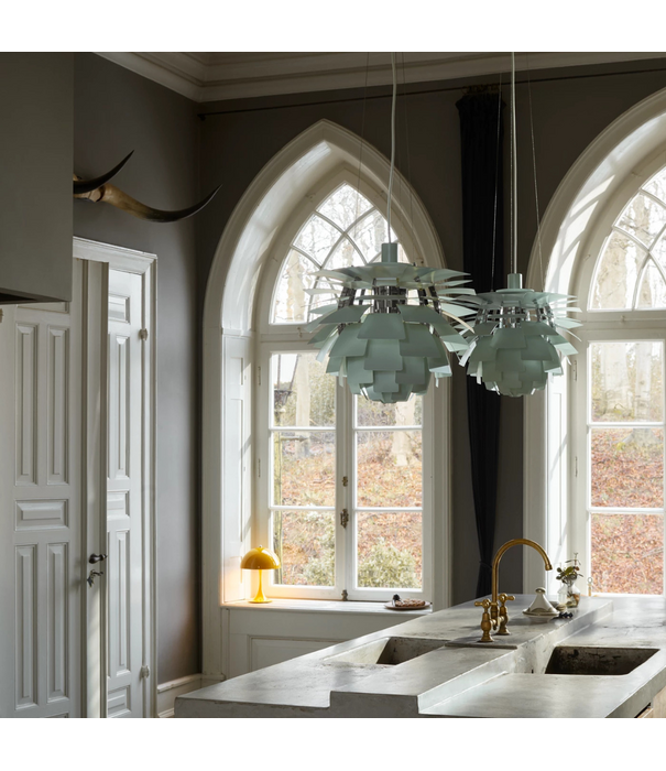 Louis Poulsen  Louis Poulsen PH Artichoke Hanglamp dusty green high lustre chrome plated