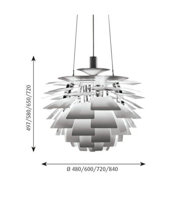 Louis Poulsen  PH Artichoke Hanglamp dusty green chrome plated