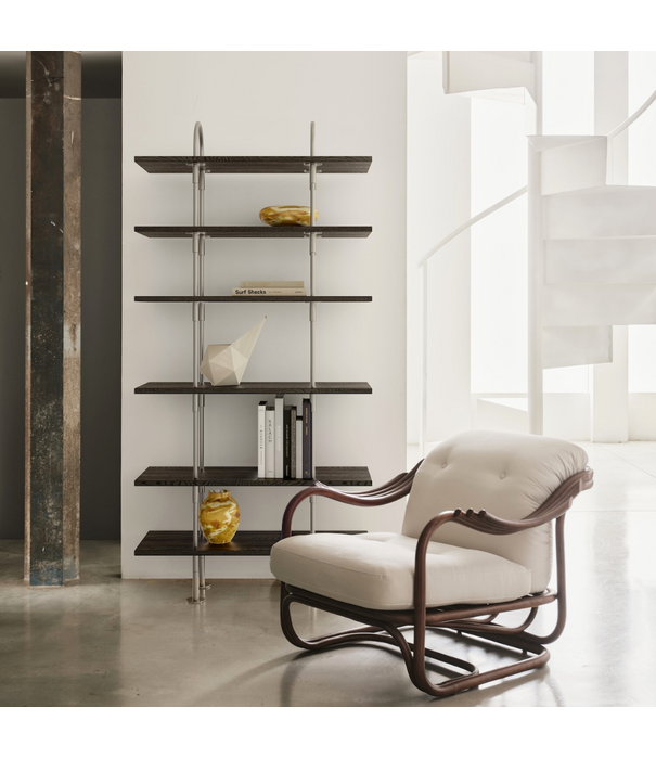 Gubi  Gubi Keen 160 Shelving Unit RVS, donker essen 1 box, 4 legplanken