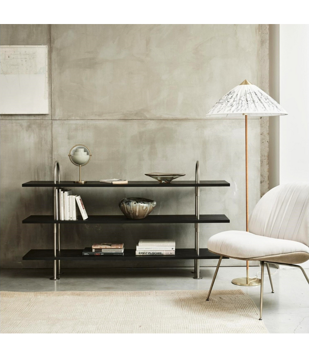 Gubi  Gubi Keen 160 Shelving Unit stainless steel, dark ash 1 box, 4 shelves