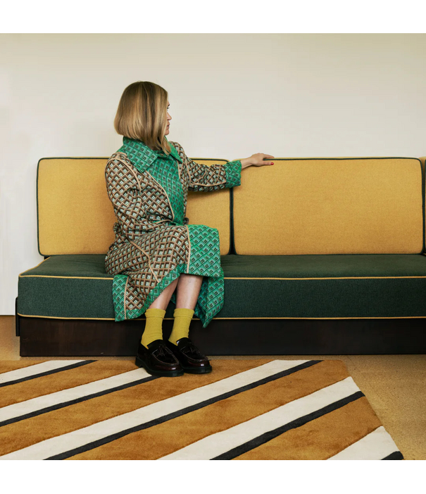 Layered  Layered Teklan Diagonal Rug Sand