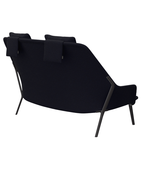 Vitra  Vitra Slow Sofa Flocca dark blue, black aluminium legs