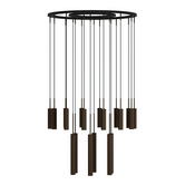 Audo Copenhagen Tubulaire Chandelier 20, bronzed brass