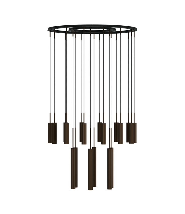 Audo Audo Copenhagen Tubulaire Chandelier 20, bronzed brass