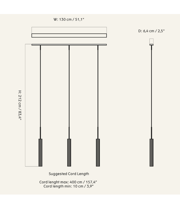 Audo Audo Copenhagen Tubulaire Rail Hanglamp 3