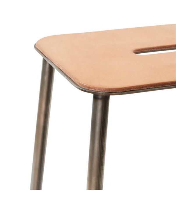 Frama  Frama Adam Stool | Raw Steel / Natural Leather 65cm.