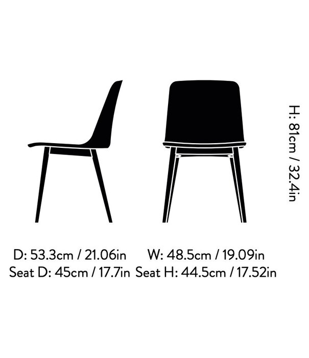 &Tradition Rely HW71 Dining Chair plastic, oak legs