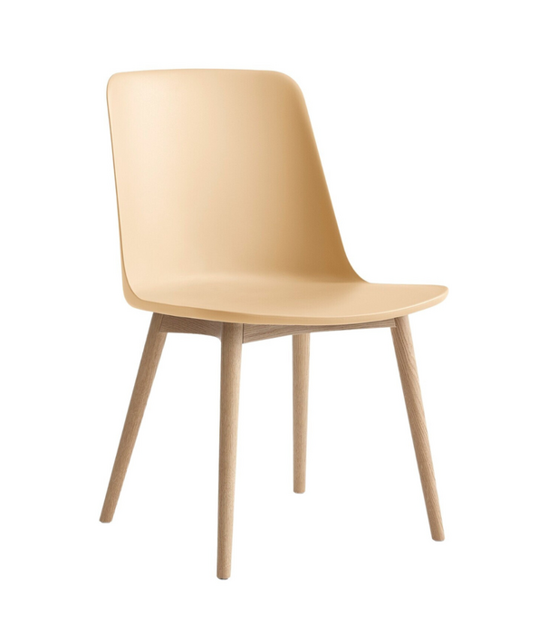 &Tradition Rely HW71 Eetkamerstoel plastic, eiken poten