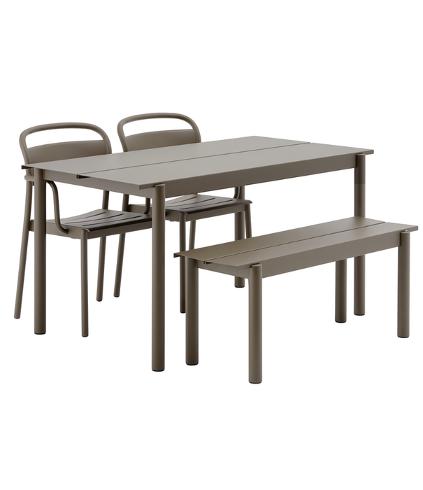 Muuto  Linear Steel Outdoor Armchair Taupe