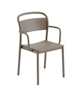 Linear Steel Armchair Taupe
