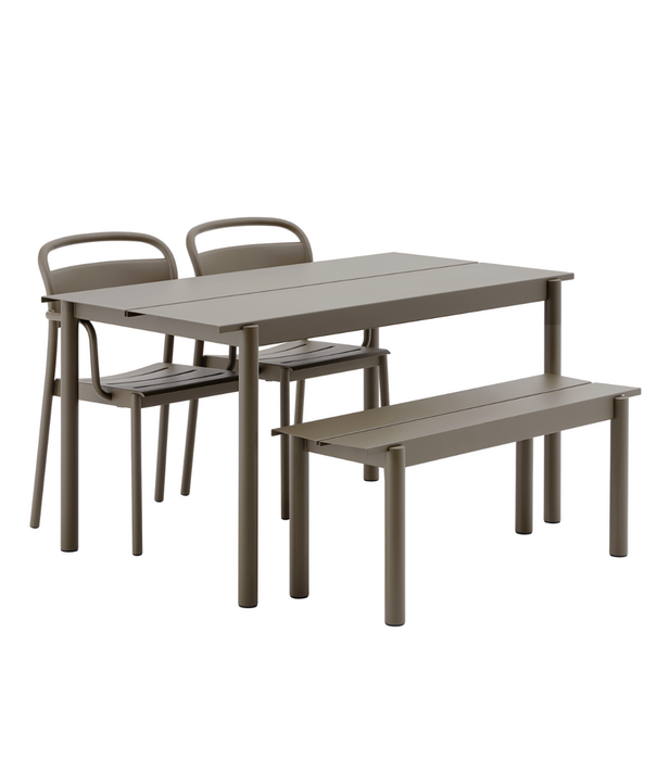Muuto Linear Steel Outdoor Bank Taupe