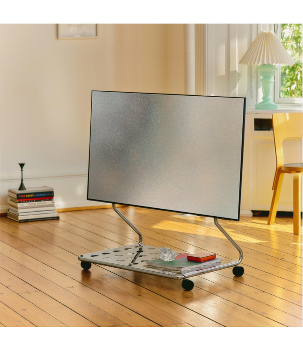 Pedestal Disco TV Stand chrome
