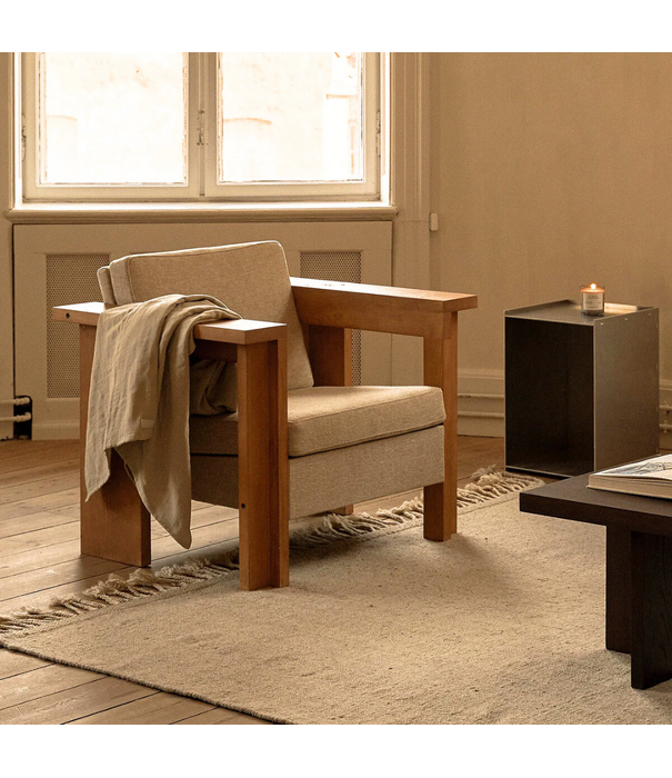 Frama  Frama Symmetry Lounge Stoel essenhout, oat stof bekleding