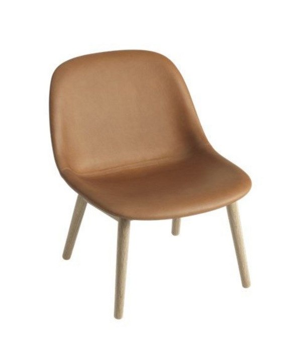 Muuto  Muuto Fiber Lounge Stoel, houten poten