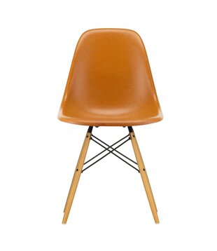 Eames DSW Fiberglass Stoel ochre,  esdoorn poten - Sale