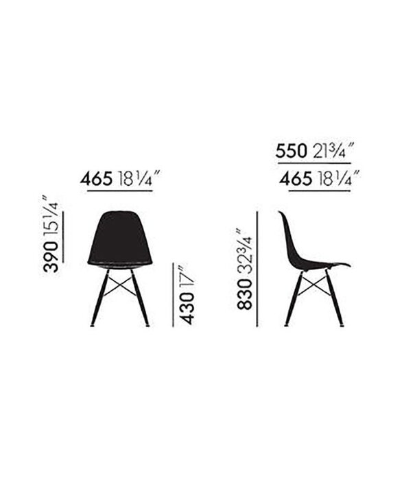 Vitra  Vitra Eames DSW Fiberglass Stoel ochre,  esdoorn
