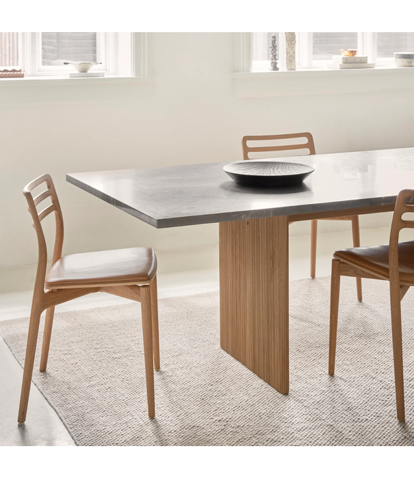 Vipp  Vipp 496 Cabin Square table limestone top, dark oak