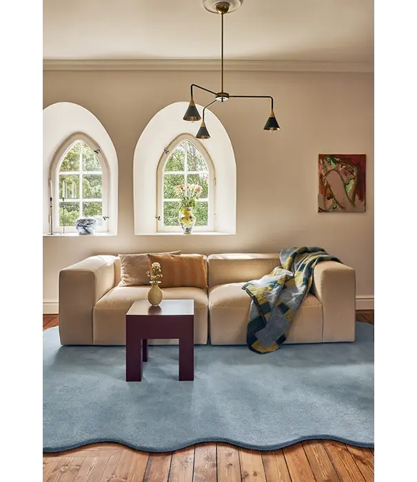 Layered  Layered Scallop Rug Soft Blue