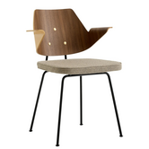 &Tradition RFH RD7 armchair beech / walnut, walnut and beech veneer