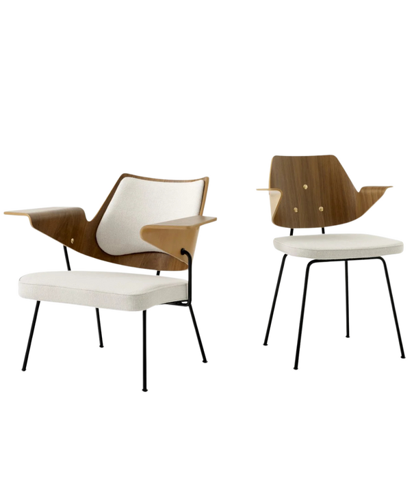 &Tradition RFH RD7 armchair beech / walnut, walnut and beech veneer