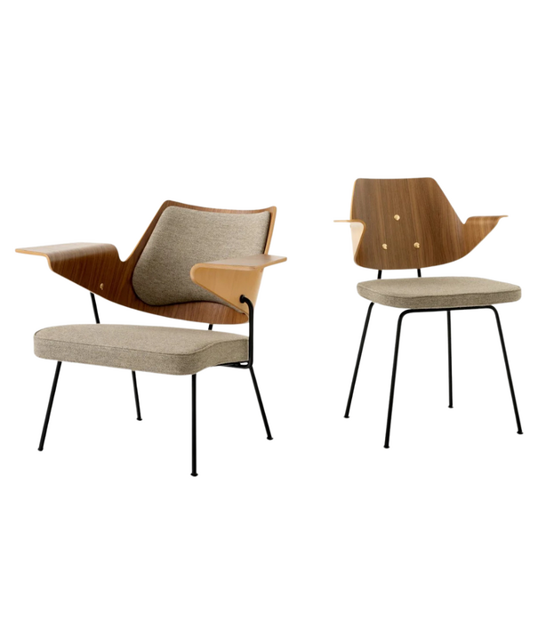 &Tradition RFH RD7 armchair beech / walnut, walnut and beech veneer