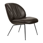 Gubi Beetle lounge chair fully upholstered / Leather / base black