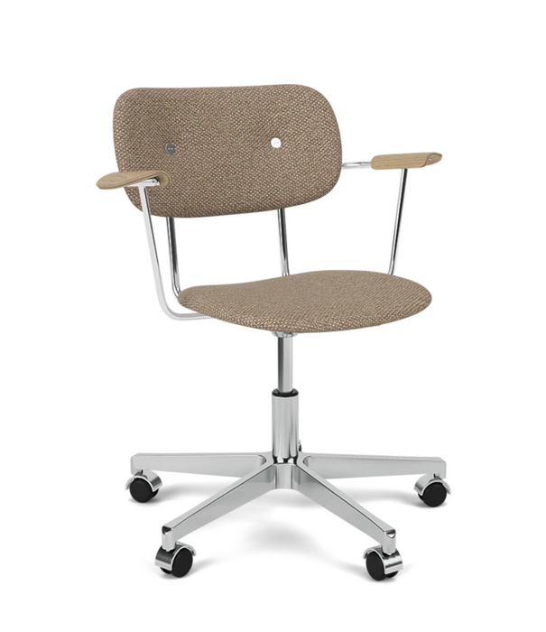 Audo Audo Co Task Armstoel volledig gestoffeerd, tilt + 5 star swivel aluminium voet