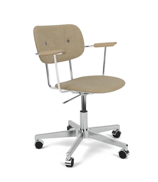 Audo Co Task Armstoel gestoffeerd, swivel aluminium onderstel