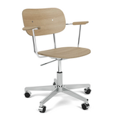 Audo - Co Task Stoel Eiken met armleuning, aluminium voet