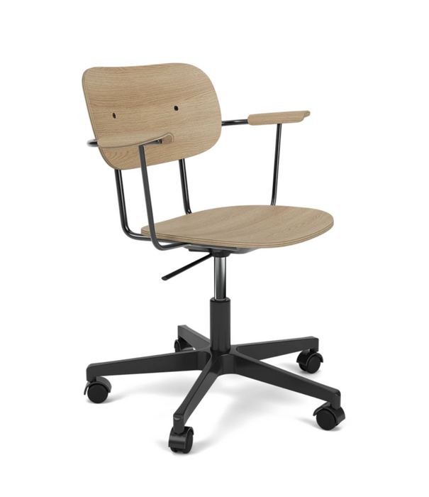 Audo Audo - Co Task Chair Oak with armrests, aluminium base