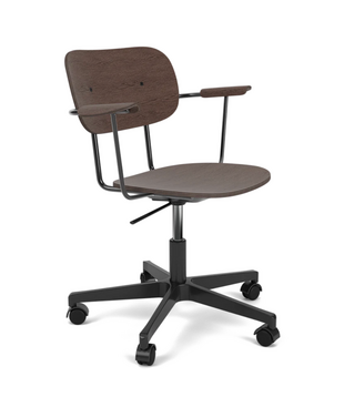 Audo Co Task Armstoel donker eiken, aluminium onderstel